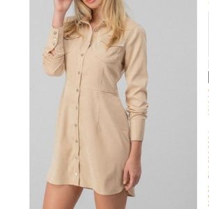 Long Sleeve Button Up Fall Mini Dress